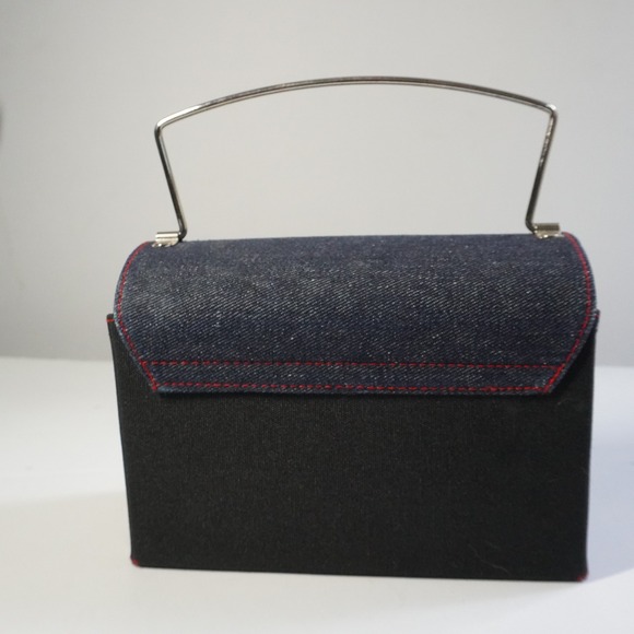 Vintage Powerpuff Girls Denim Mini Top Handle Bag Cartoon Network Y2K Purse - Picture 3 of 8